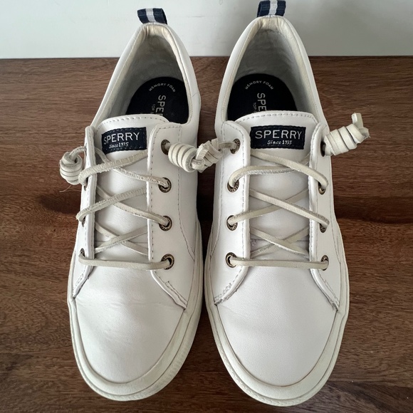 Sperry Pier Wave LTT White Leather Lace Up Sneakers Sz9 - Picture 2 of 13